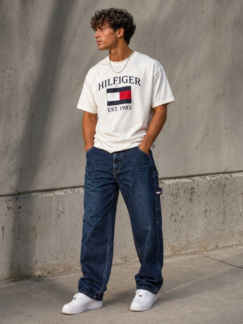 Vintage 2000 Tommy Hilfiger Carpenter Jeans Mens Dark Wash Y2K Baggy 33/32